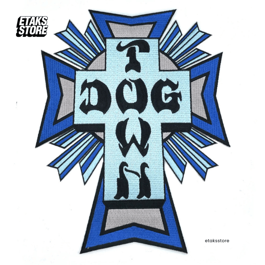 Bordir Patch Dogtown Cross Logo Color Large  10x8 inch | Iron Patch Embroidery Tempel | Import USA O