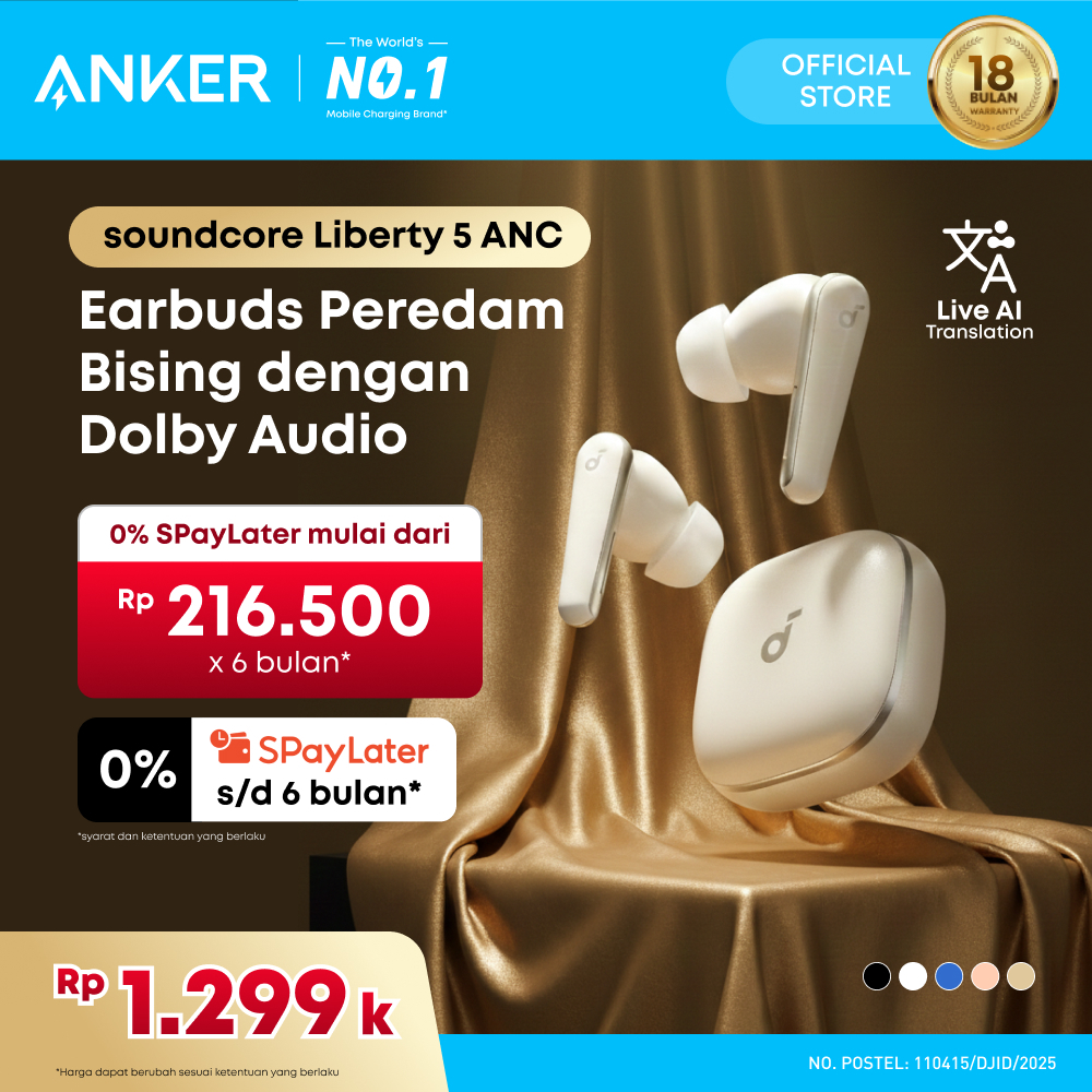 Soundcore Liberty 5 ANC by Anker, Noise-Cancelling Wireless Earbuds, 2x Stronger Voice Reduction, Re