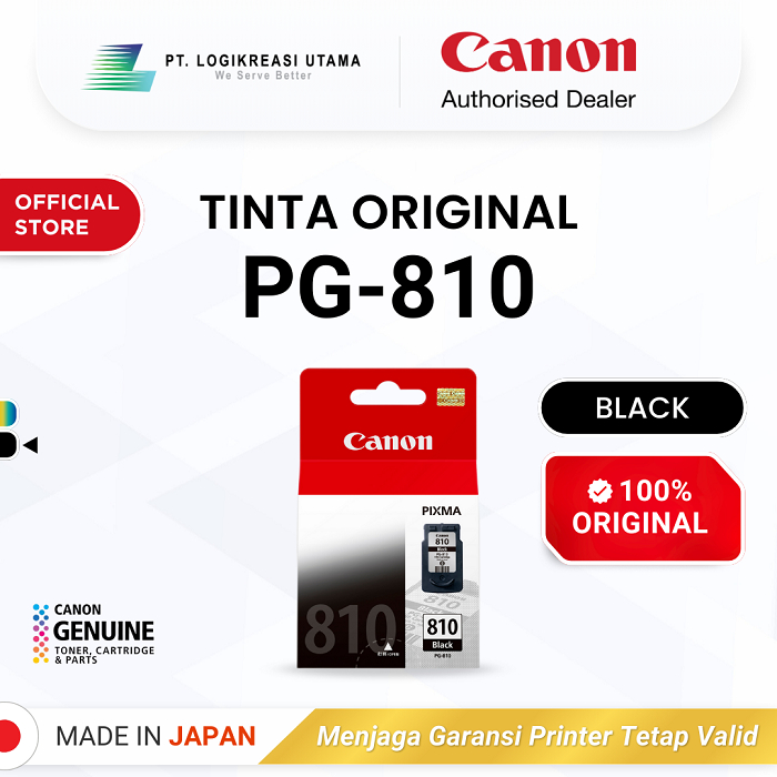 100% ORIGINAL Tinta Canon PG 810 - Printer iP2770 MP258 MP287 - Tinta Asli