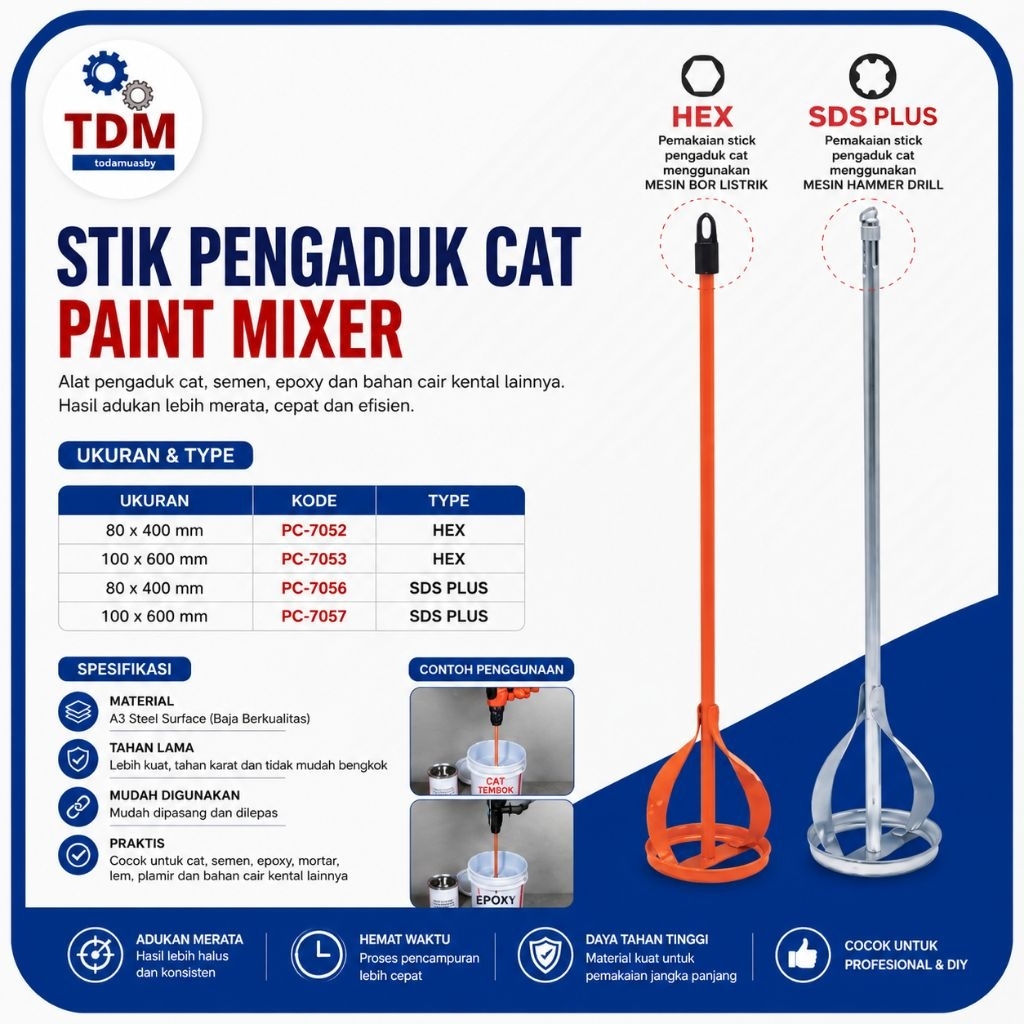 STIK PENGADUK CAT / PAINT MIXER / STICK ADUKAN CAT /STICK MIXER CAT / MIXER PENGADUK CAT MERK ALDO
