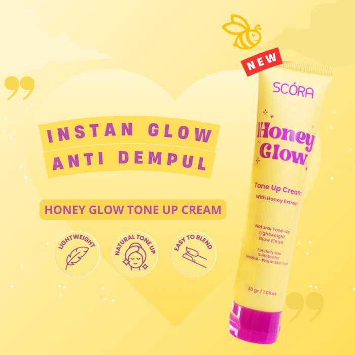 SCORA Honey Glow Tone Up Cream Day Cream | Pencerah Instan & Glow by HM Kosmetik
