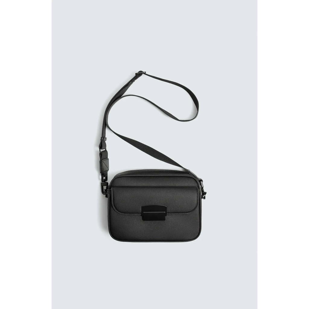 Tas ZARA Pria Crossbody Bag Casual Tas selempang - Black
