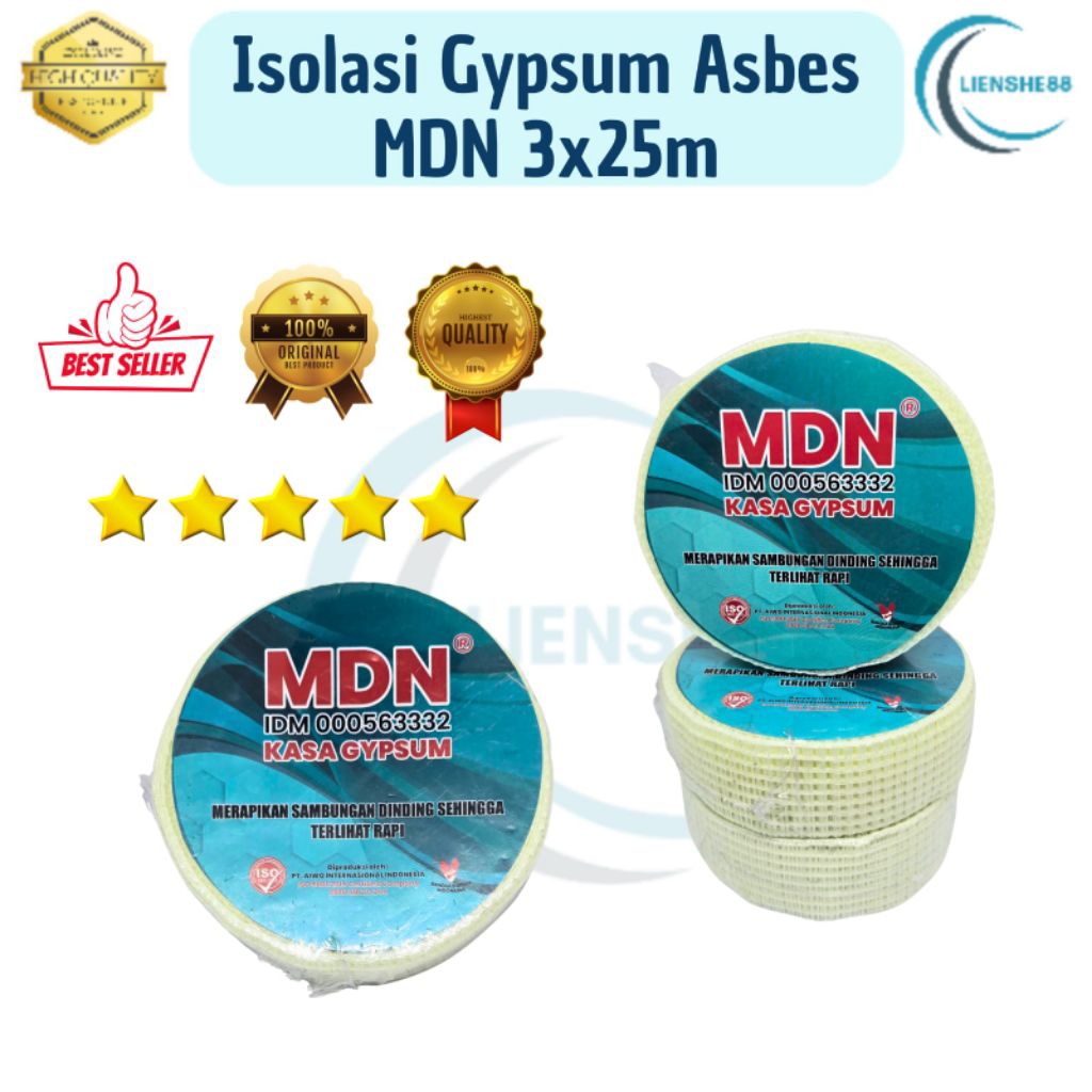ISOLASI KASA LEM ASBES PLAFON PERBAN GYPSUM PEREKAT MDN