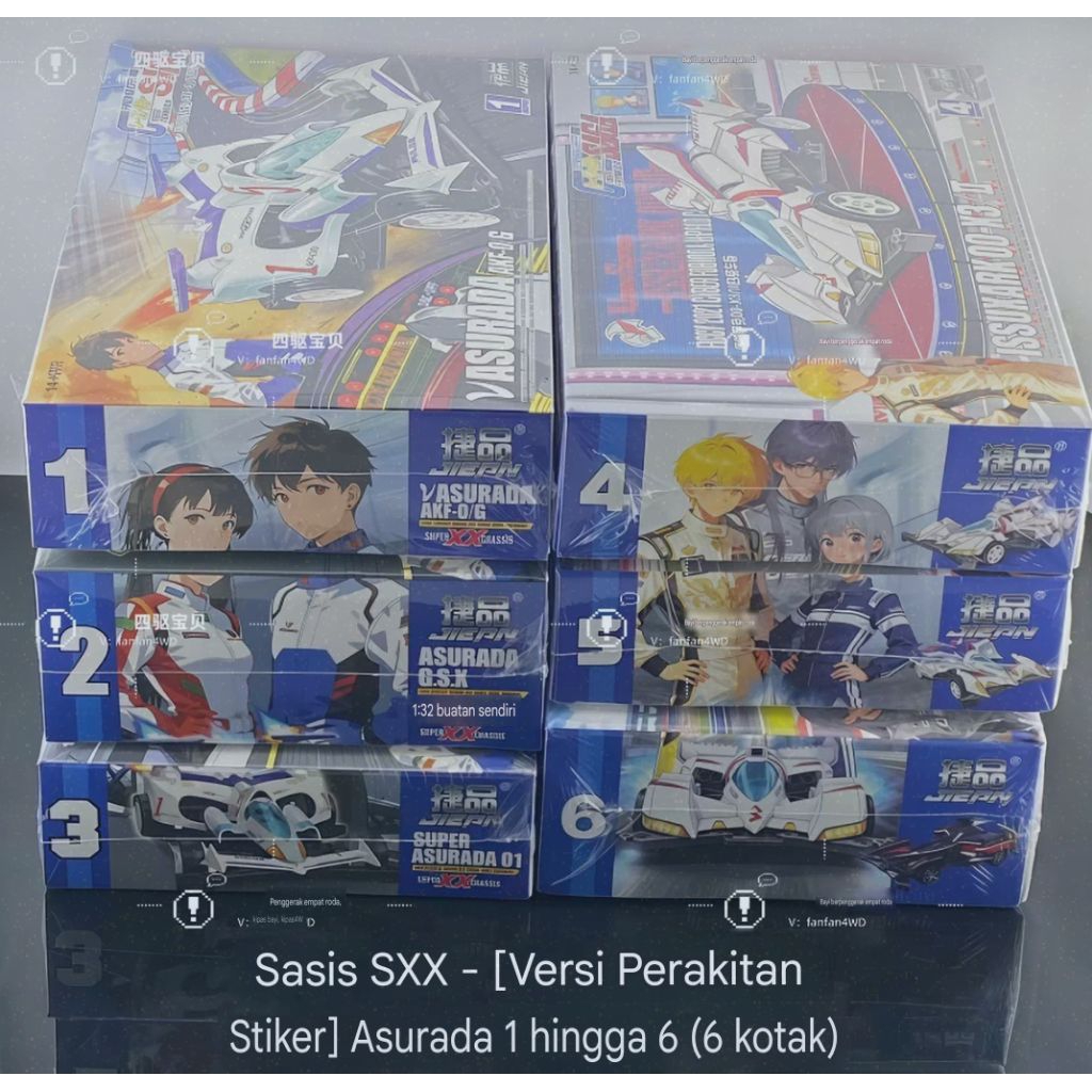 Tamiya Replika Mini 4wd Merk Jiepin GPX CYBER FORMULA NO 4/5/6 Chasis SXX