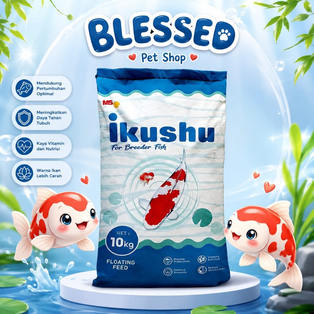 (KARGO) IKUSHU for Fish Breeder 10 kg Ikushu Pakan Koi Pakan Ikan Koi Floating Ikushu Pelet Ikan Koi