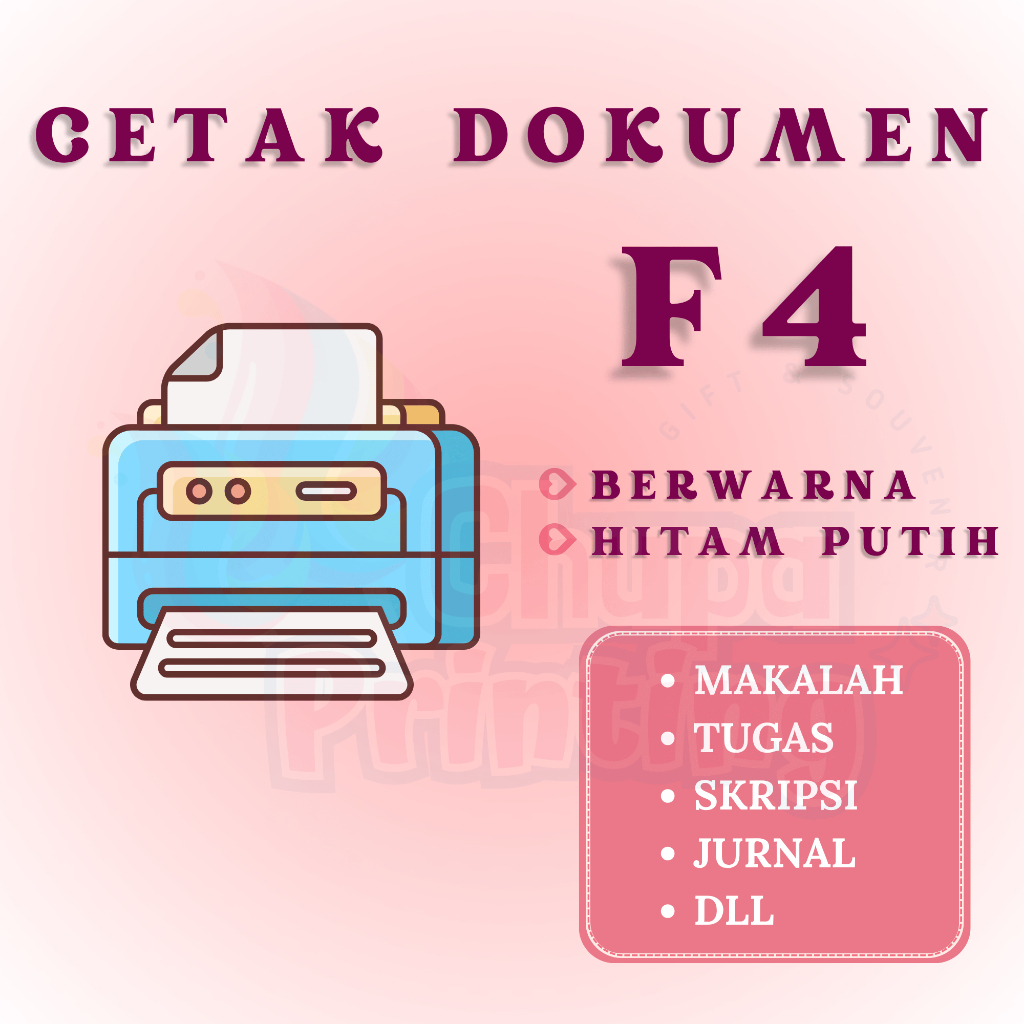 Cetak Dokumen F4 / Cetak Makalah F4 / Cetak Tugas F4