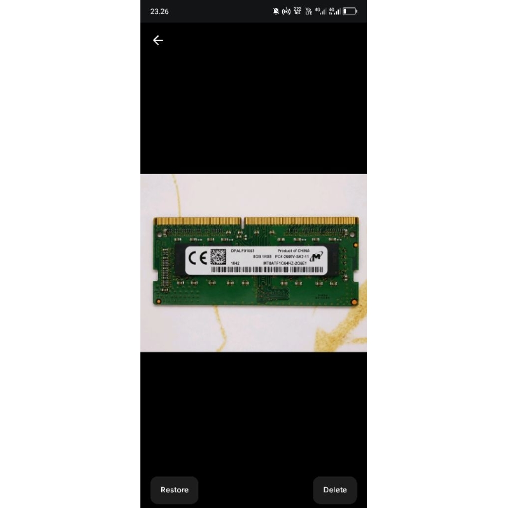 ram micron original 8GB DDR4 2666MHz SO-DIMM