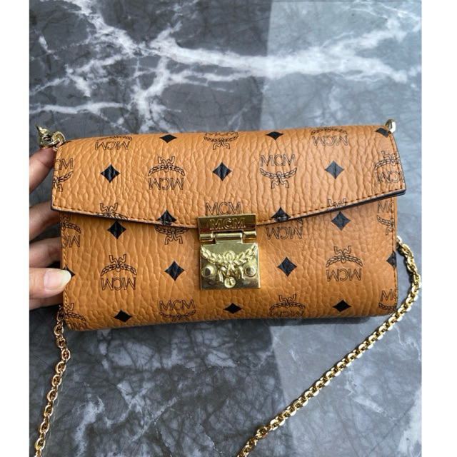 sling bag mcm kulit asli size 25 cm