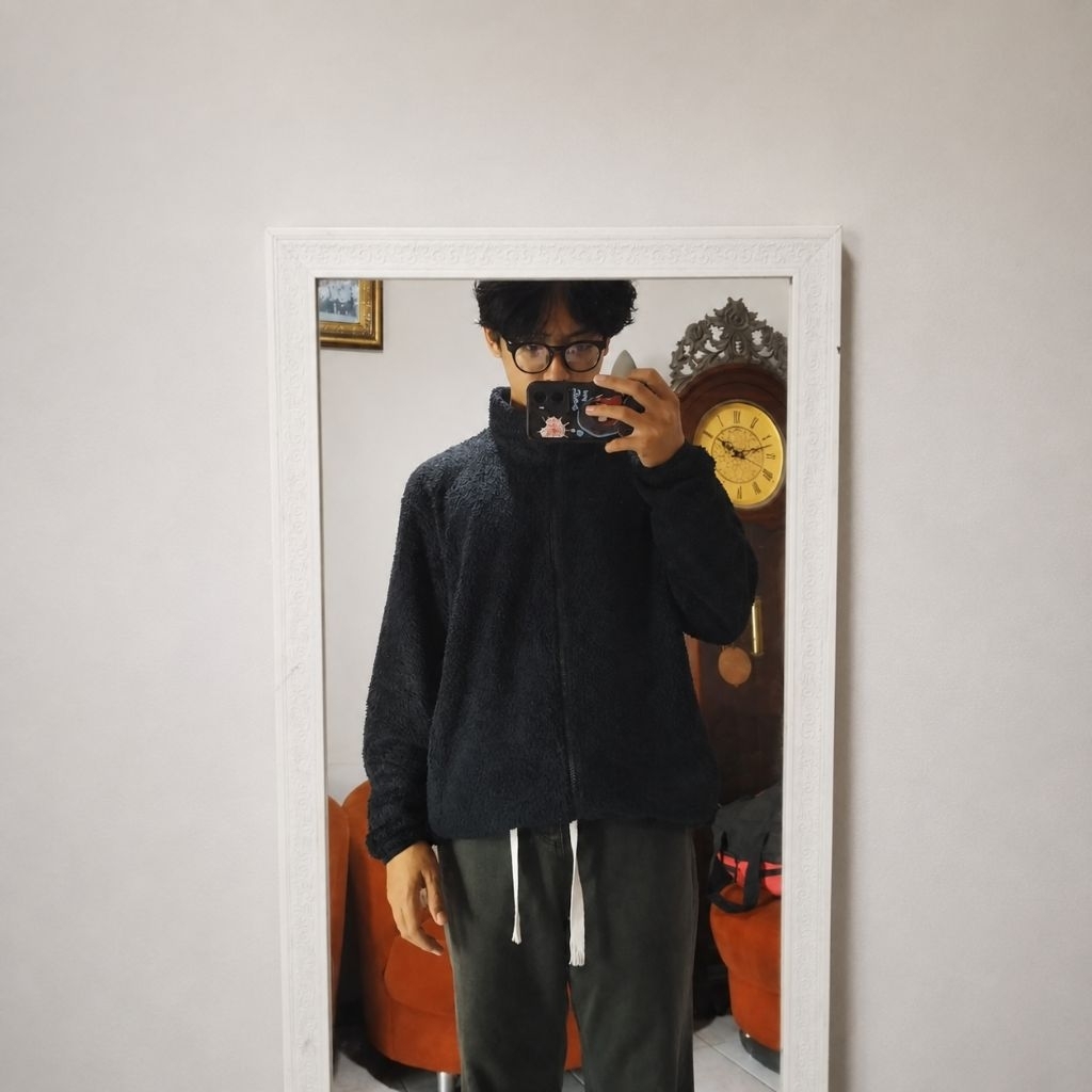 UNIQLO SHERPA POLAR — Casual Tracktop Jacket (Black)