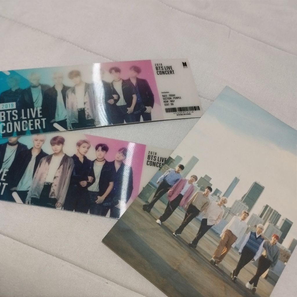BTS WORLD OFFICIAL LIVE CONCERT LENTICULAR TICKET 2pcs Bonus Postcard Dicon