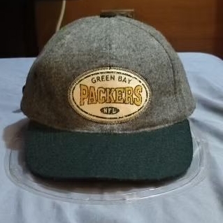 topi NFL Green Bay Packers, molton wool, Snapback osfm, vintage, official tag Sport Specialties.