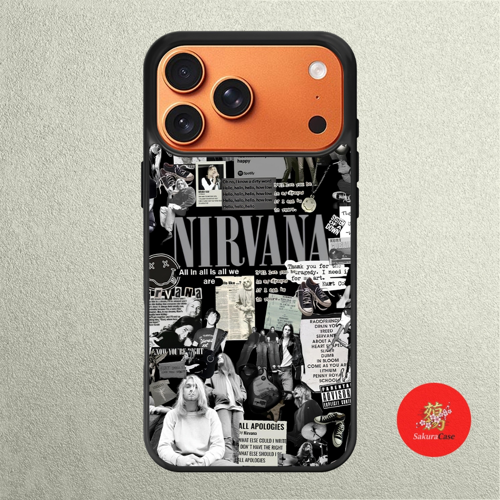 iPhone Case 17 16 15 14 13 12 11 X XR Xs 8 7 6 5 Plus Pro Max Air Softcase NIRVANA doodle