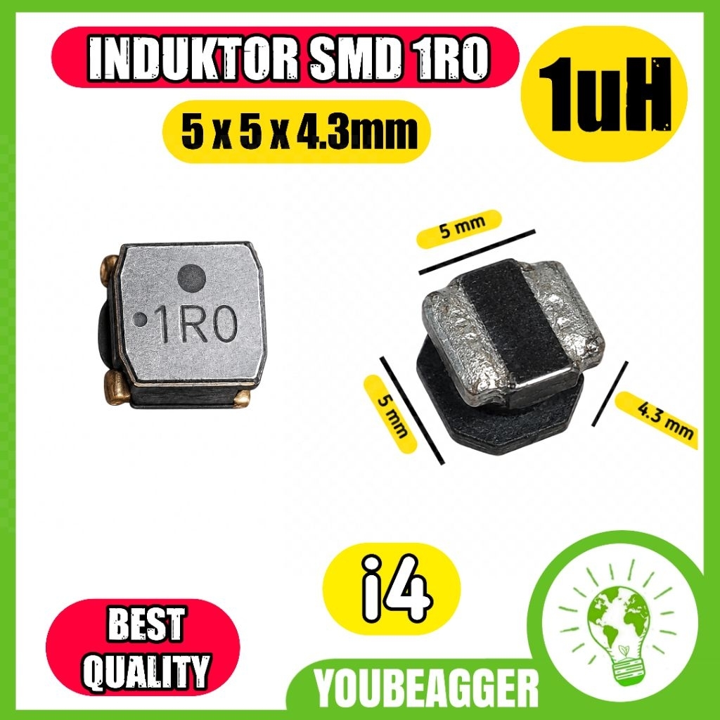 Induktor smd 1R0 1uH inductor power 1 uH 5x5x4.3mm i4