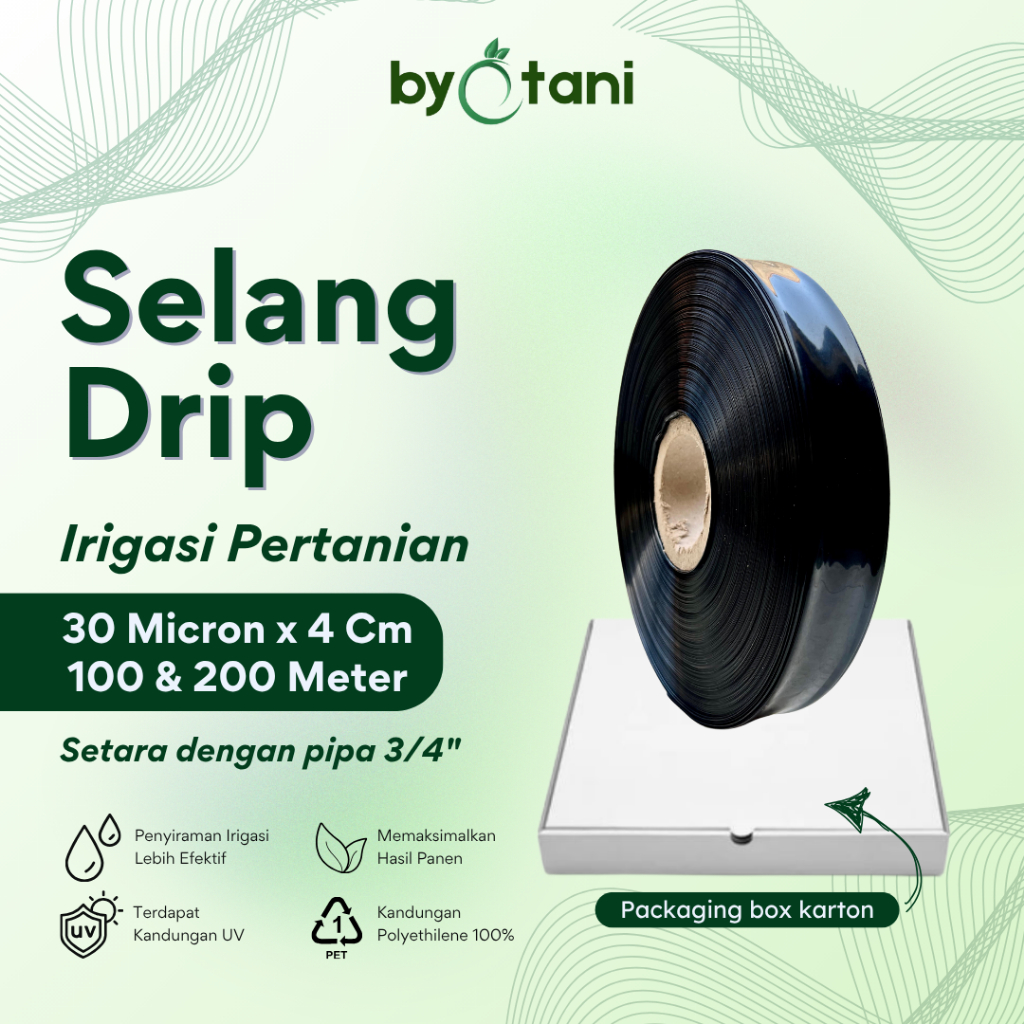 Selang Drip 30 mikron 4 cm Panjang 100 Meter / 200 meter - Pipa 3/4 inch