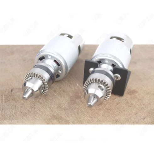 Paket Dinamo Motor DC 795 Double Shaft + Electric Mini Drill B12 1.5-10mm + Bracket