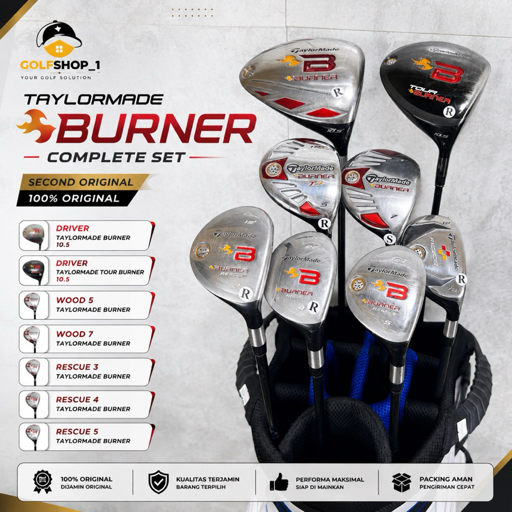 Driver Wood Golf & Rescue Hybrid Golf Taylormade Burner - Stick Golf Driver Wood Golf Bekas Original