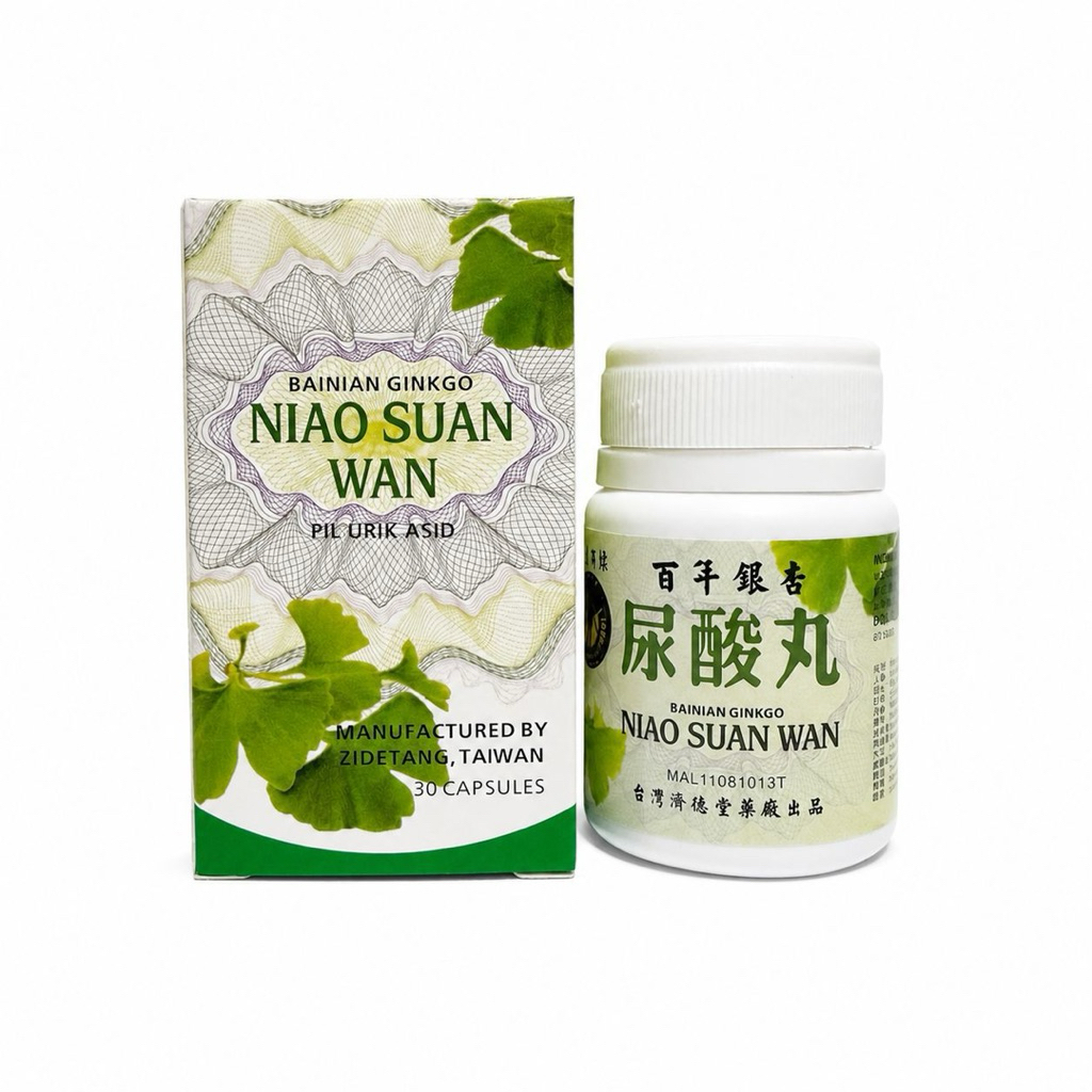 NIAO SUAN WAN PIL URIK ASID 30 capsule BAINIAN GINKGO NIAO SUAN WAN