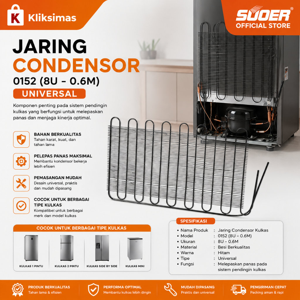 SUOER Jaring Kondensor Kulkas (Universal)