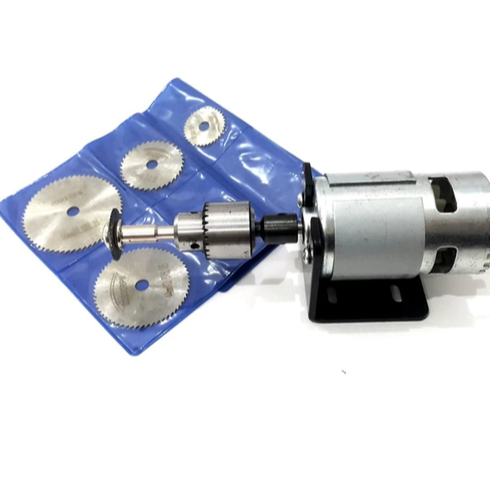 Paket Motor DC 775 JT0 + Grinder Set 8148 - Dinamo 12V–36V 15000 RPM + Bracket + Drill Chuck + Akses