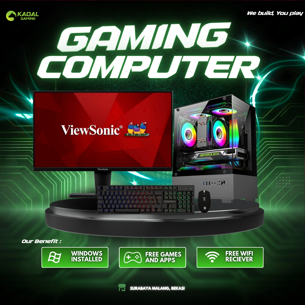 PC GAMING RYZEN 5 1600 GTX 1660 SUPER 6GB 16GB RAM SSD 256GB MONITOR 22 INCH 100HZ KOMPUTER DESKTOP 