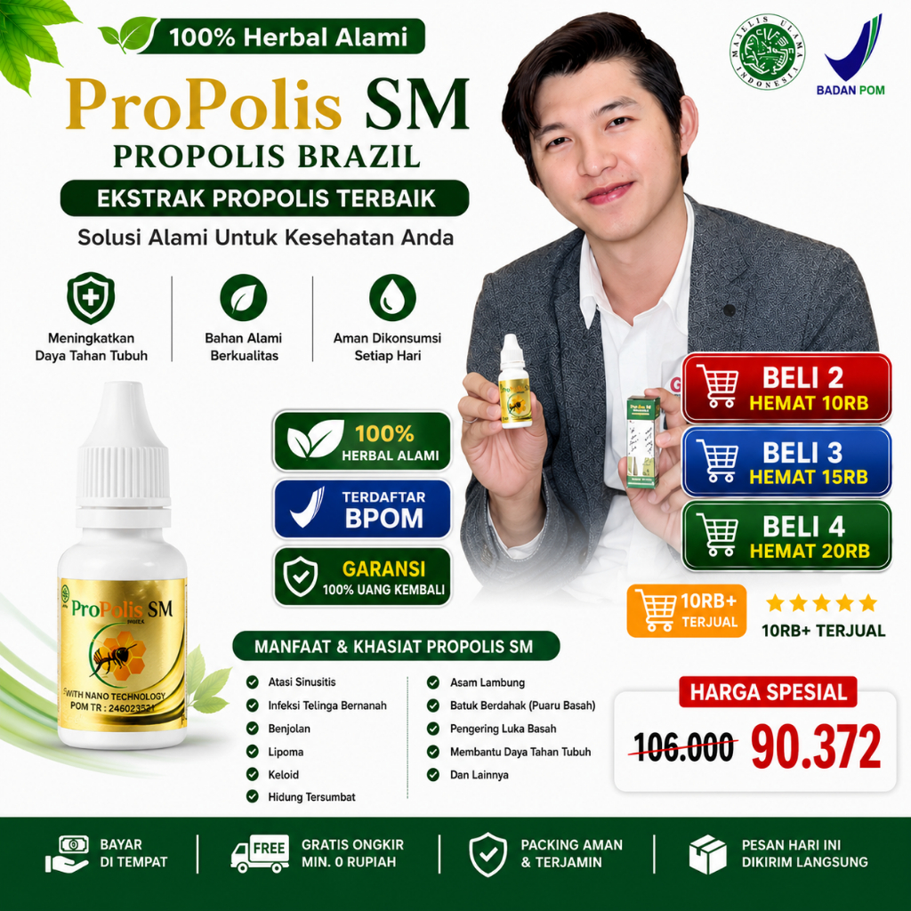 Propolis SM - Propolis Brazil Asli Original - Golden Propolis Brazillian - Obat Tetes Herbal Multi K