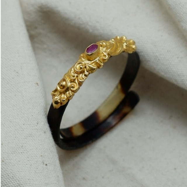 Gelang Perlindungan Bayi Pendok Asli Perak dan Lapis Emas