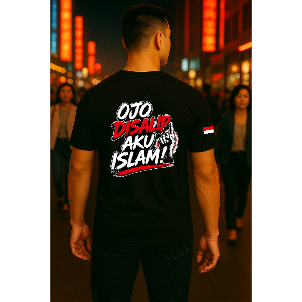 Kaos Wanita Pria Ojo Salib Aku Islam kata2 VIiral Crew Neck Kaos Pria Kaos Wanita Unisex Bahan Katun