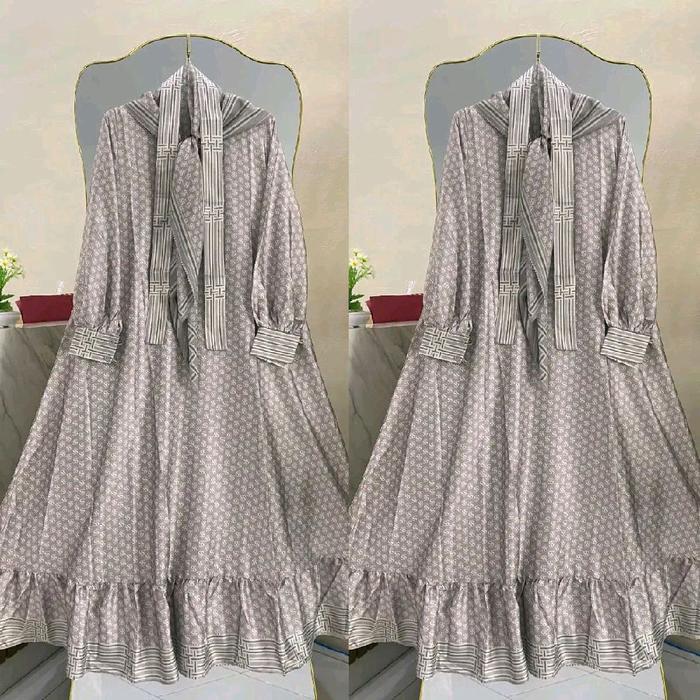 DRESS MONOGRAM SHELLA SAUKIA - monogram hitam