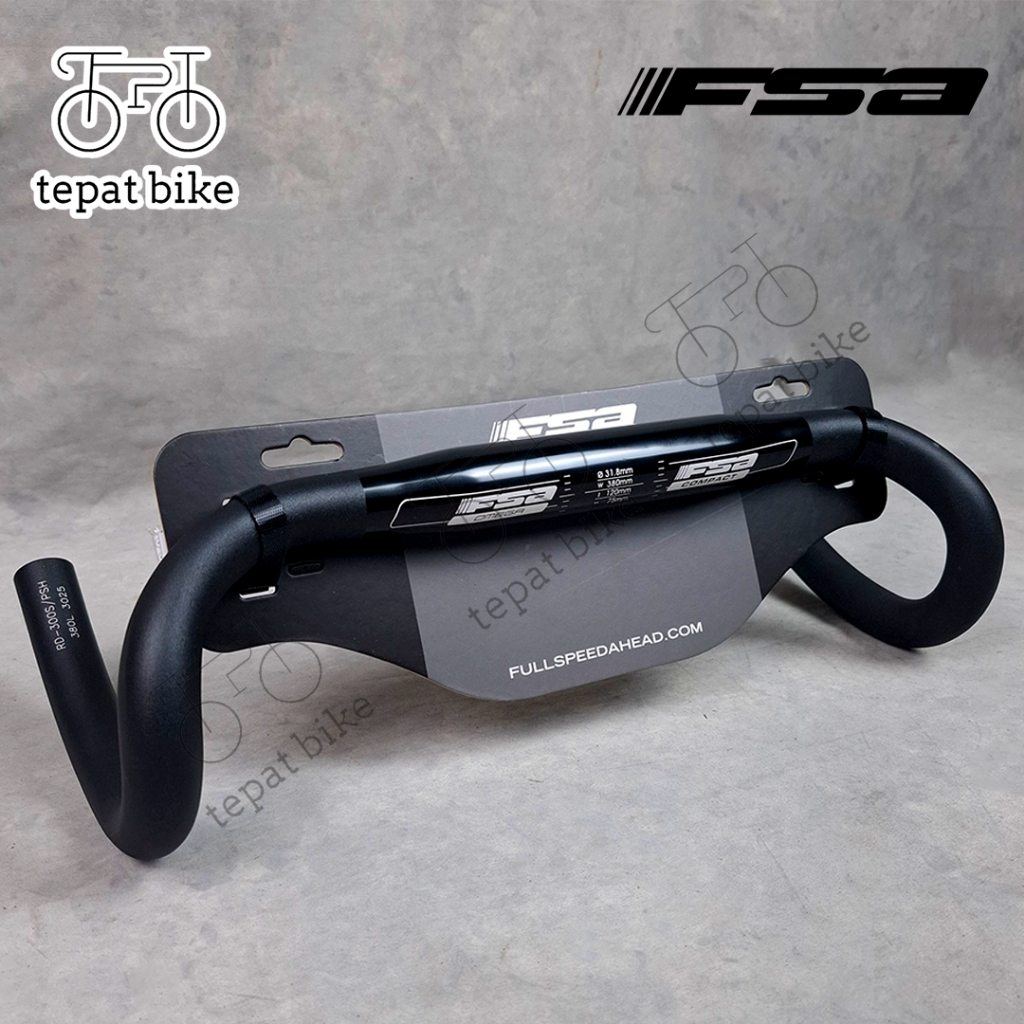 Dropbar Handlebar Stang FSA Omega Compact Black
