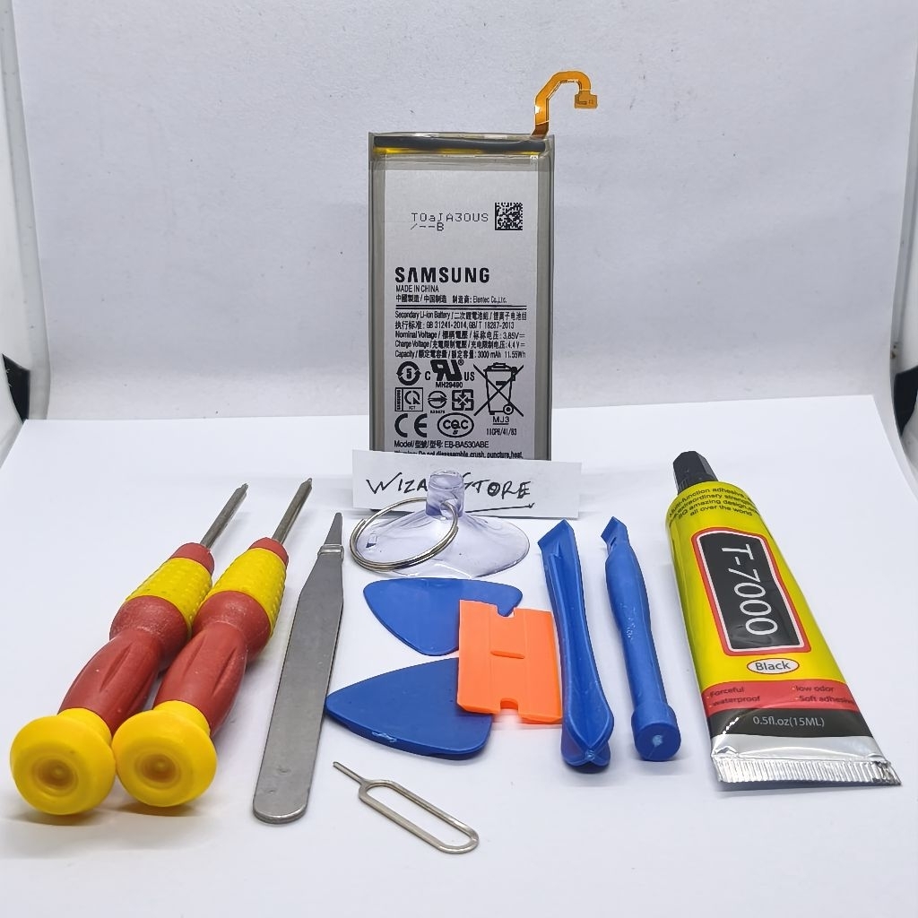 Batre Batrai BATRAY Hp Samsung A8 2018 A530 EB-BA530ABE Batu BATRAY ORI gratis obeng 10 IN 1 + Lem T