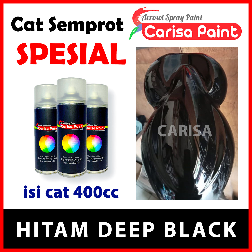 Cat Semprot Deep Black Hitam Pekat Carisa Paint Cat Aerosol Candytone Candy Spesial Cat Duco Mobil M