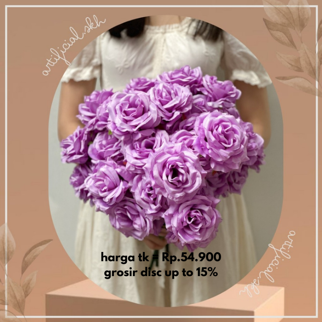 ROSE HOLLAND X7 MAWAR X9 BUNGA PALSU MAWAR HOLLAND PREMIUM ARTIFICIAL FLOWER BUNGA HIAS BUKET BUNGA