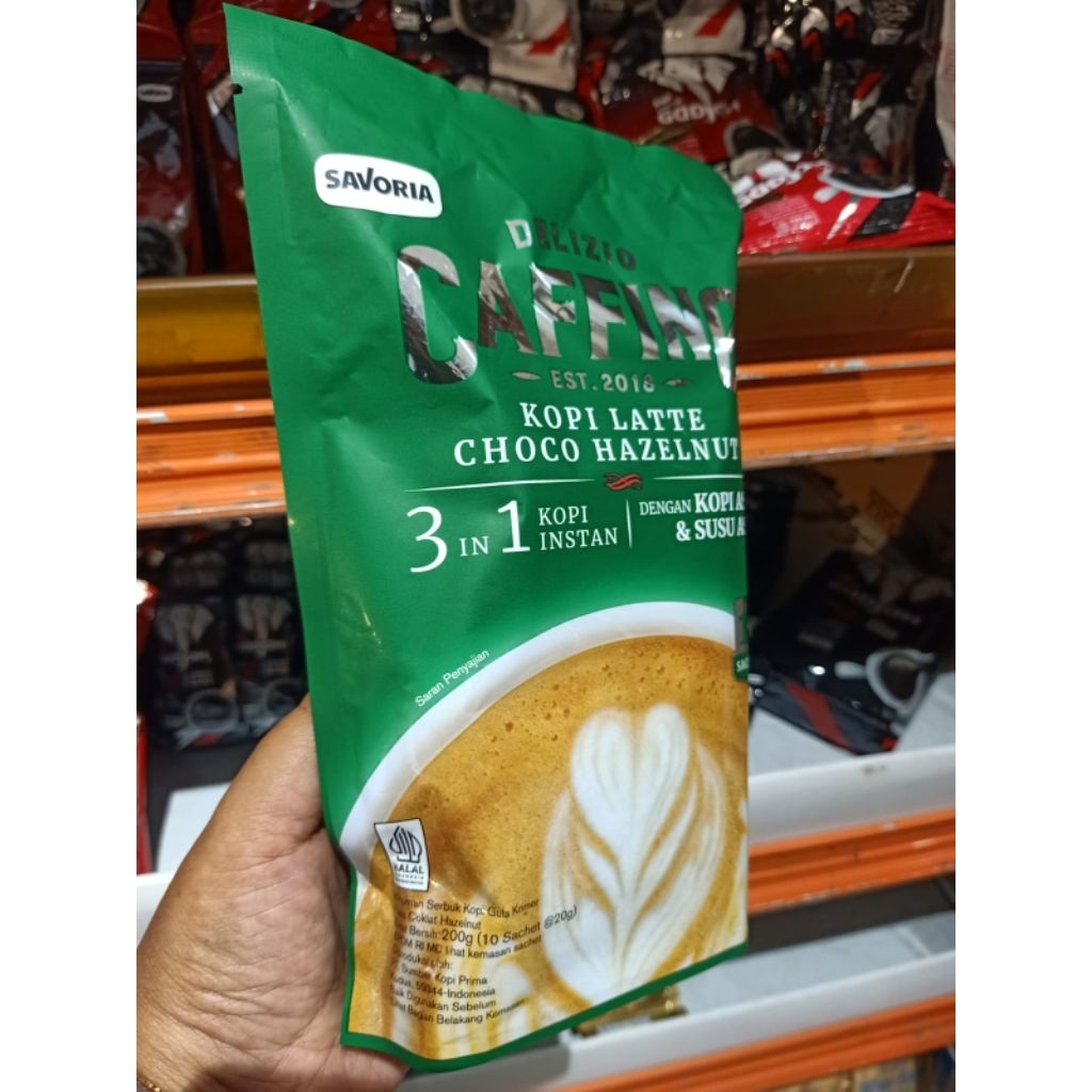 cafino kopi latte chocho hazelnut pouch isi 10 sachet @20g