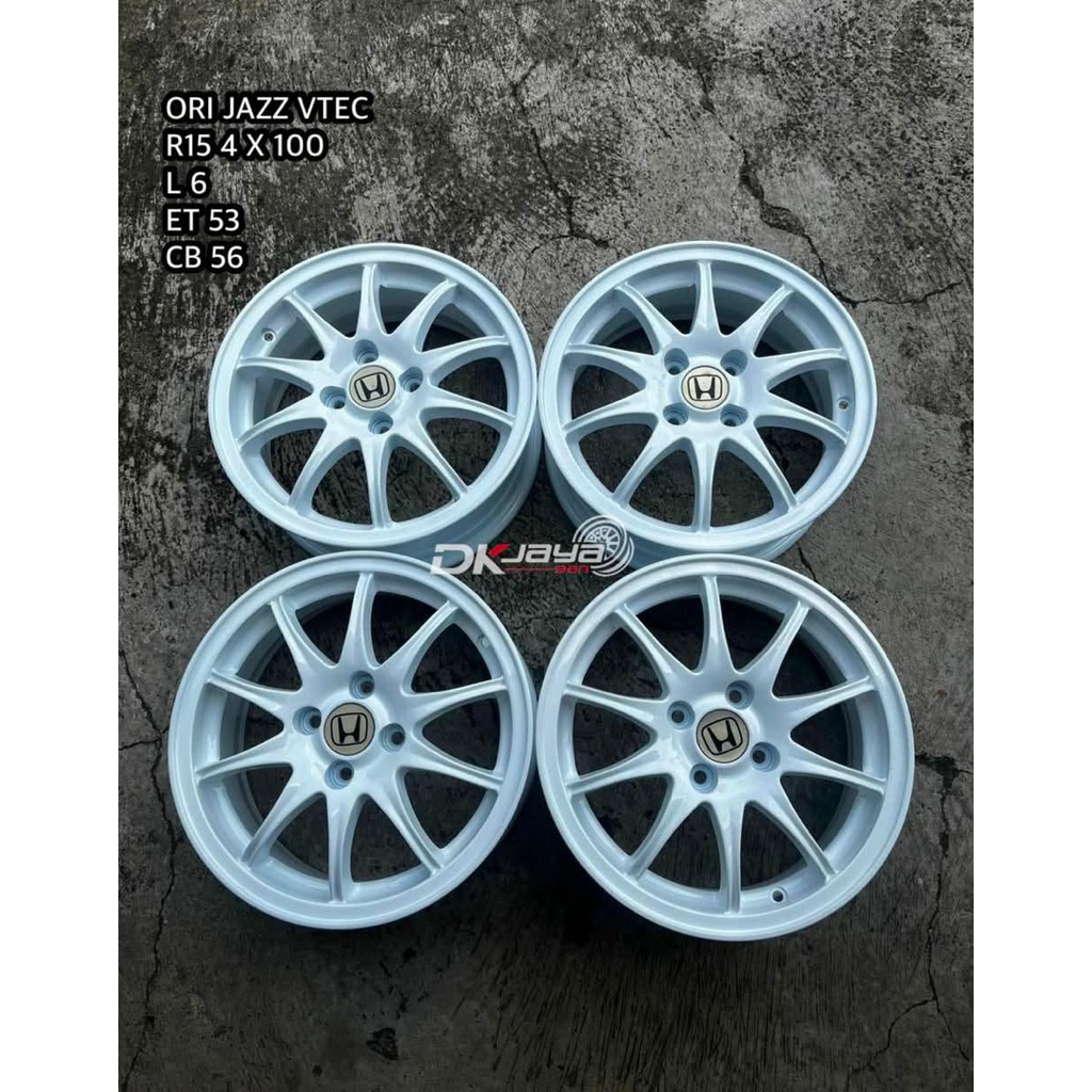 VELG ORI JAZZ VTEC R15 4x100 REPAINT PUTIH