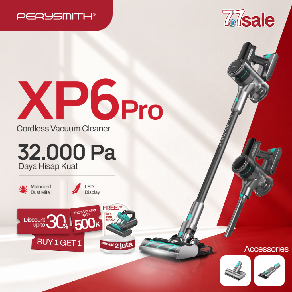 PerySmith XP6 Pro Cordless 3 in1 Vacuum Cleaner Perysmith Handheld Vacum Cleaner Portable Penyedot D