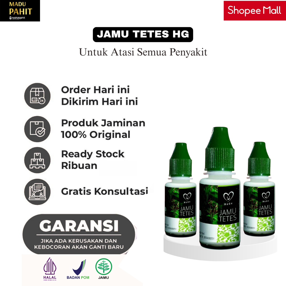 Jamu Tetes HaGe Original Hg 15ml Untuk Atasi Semua Penyakit | Jamu Tetes Kesehatan