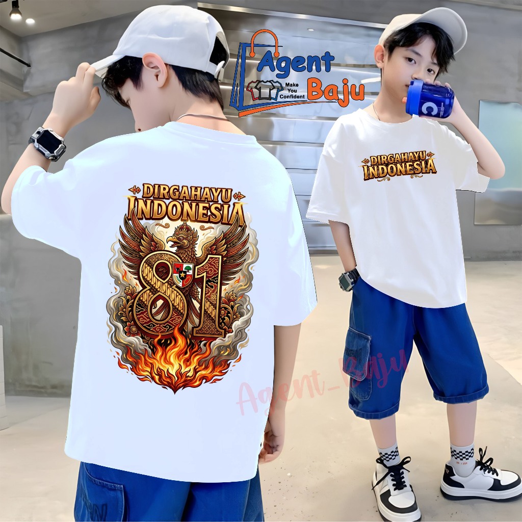 kaos anak distro Garuda merah putih laki laki perempuan unisex / kaos anak couple