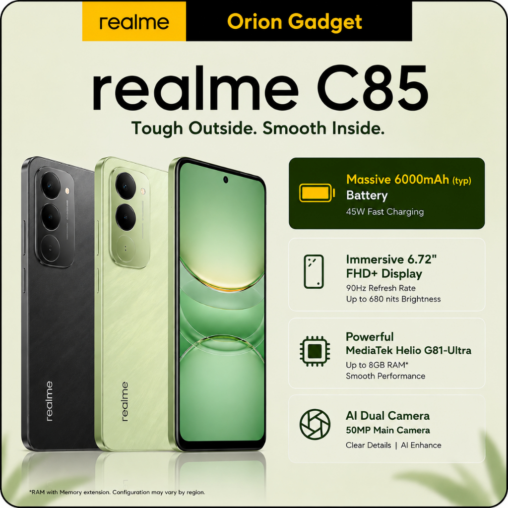realme C85 7000mAh Battery 8/256GB HP Android Murah Terbaru Handphone