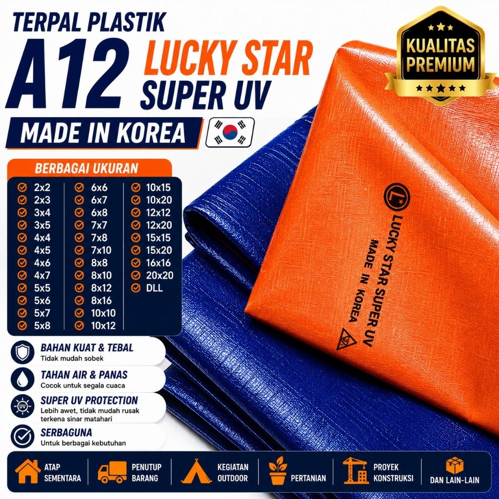 Terpal Plastik A12 Korea Super UV Lucky Star [Custom]