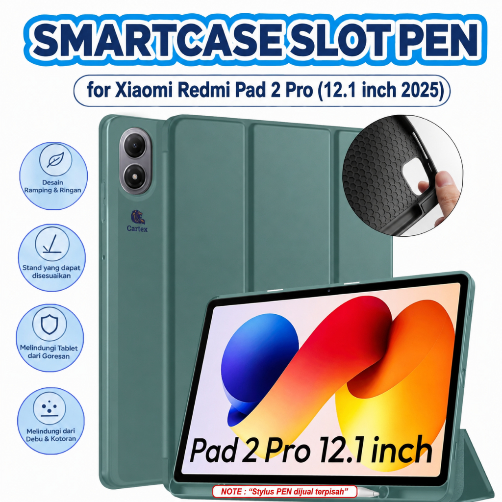 Smartcase Slot Pen Redmi Pad 2 Pro 12.1"inch 2025 / case redmi pad 2 pro / casing redmi pad 2 pro / 