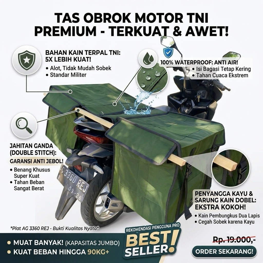 SRANDUL OBROK JUMBO KAIN TNI TAS KURIR DORENG TNI TAS JUMBO / Srandul / Tas OBROK/ Srandul bandat / 
