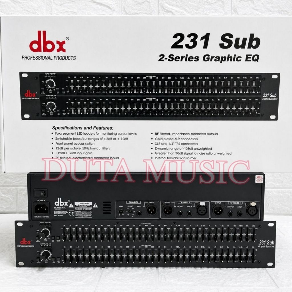 Equaliser DBX 231 Sub Output Subwoofer Grade A Equalizer Dbx231 Plus 2Series Graphic EQ Dbx 231Sub