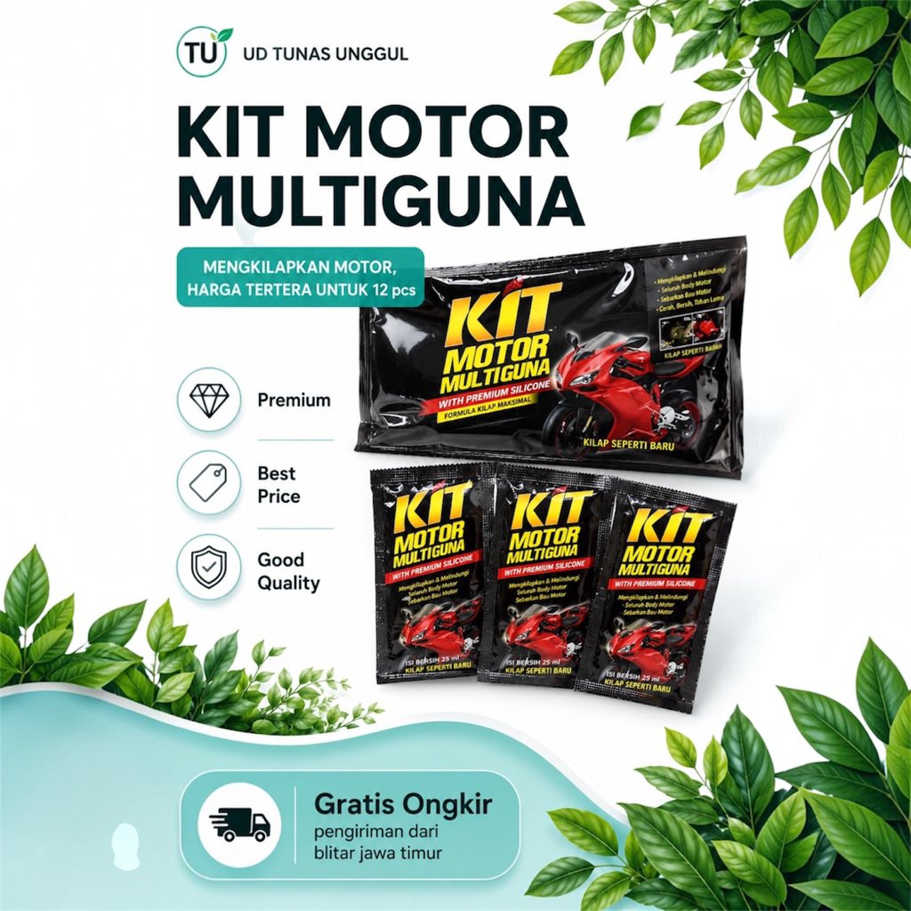 [12pcs] Kit motor multiguna / kit poles body motor sachet / pengkilap motor