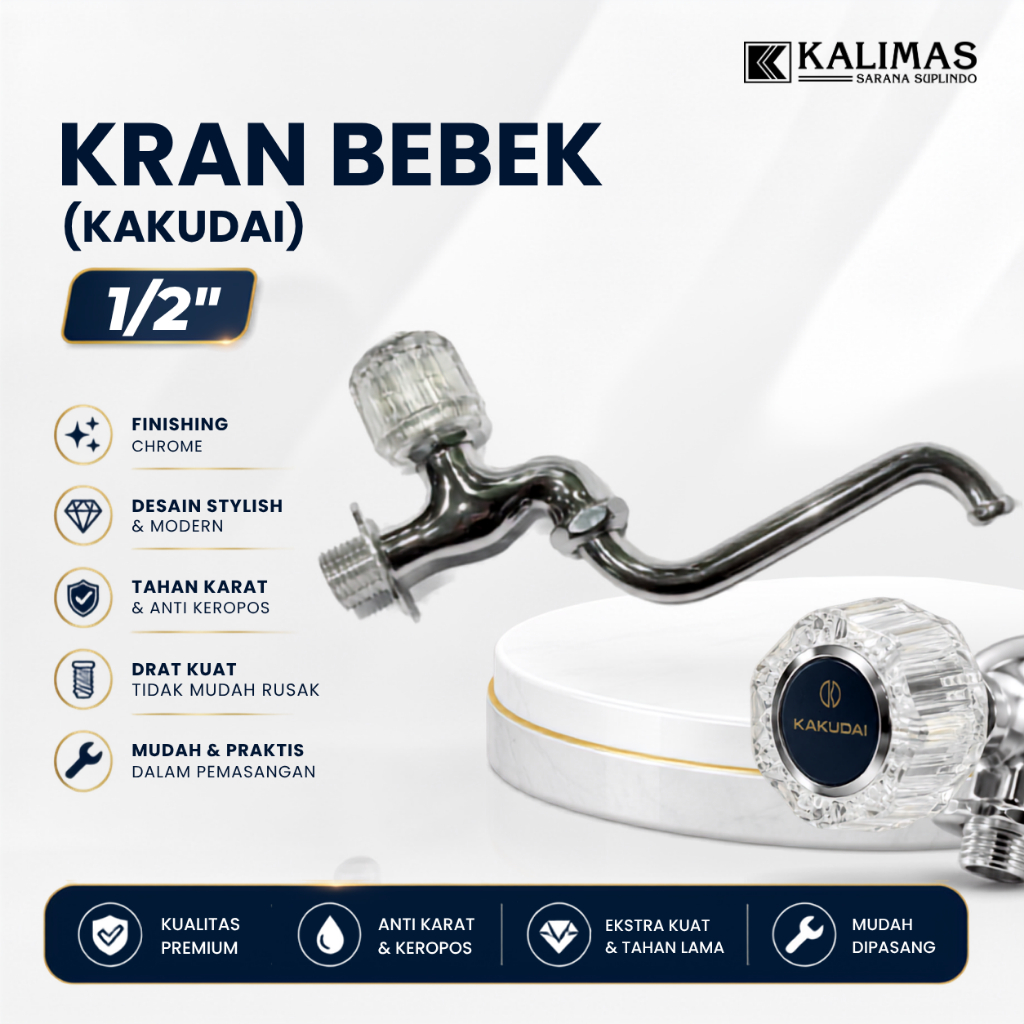 Kran Dapur / Cuci Piring (KAKUDAI) d. 1/2" | Keran Bebek Cuci Piring Kitchen Sink Anti Karat