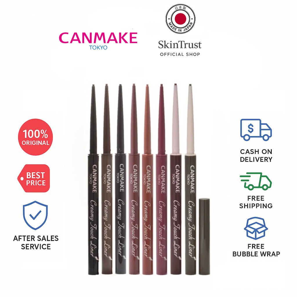 canmake Creamy Touch Liner Original Jepang – Eyeliner Pencil Waterproof Long Lasting Shade 01 Deep B