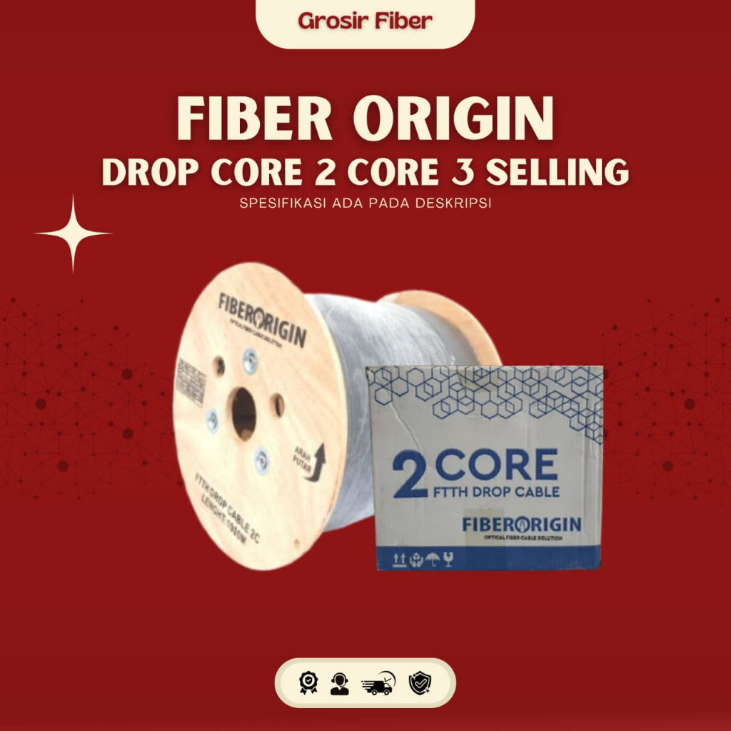 Kabel DROP CORE 2Core 3Seling 1KM - FIBER ORIGIN