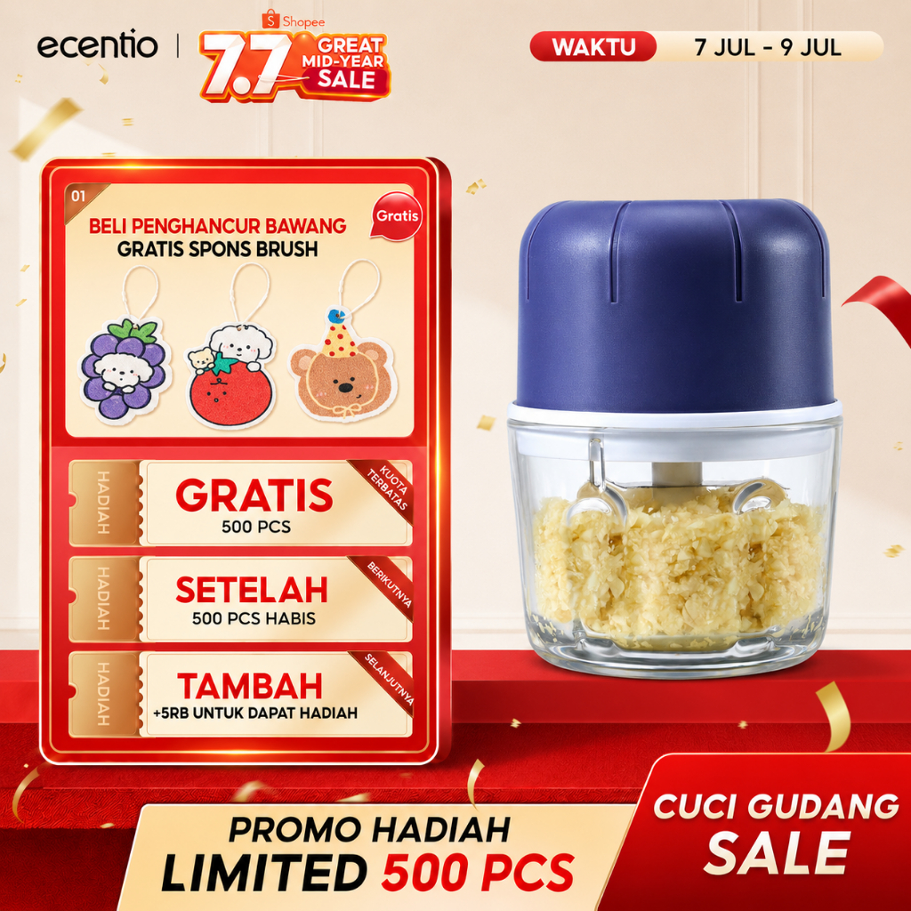 ecentio kaca blender 6 pisau coper daging dan bumbu 250ml peralatan dapur chopper blender mini blend