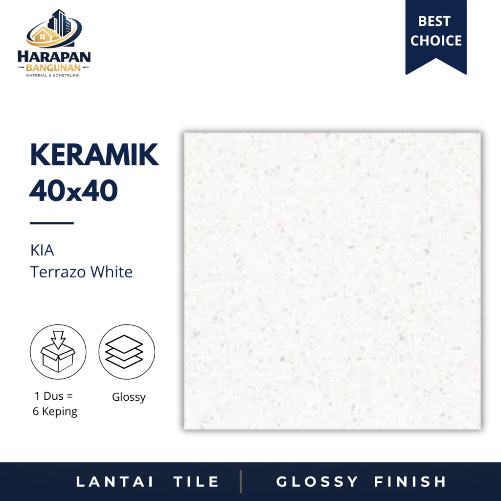 Keramik Lantai Kasar 40x40 Kia Terrazo White Keramik Putih Matt Kasar 40 x 40