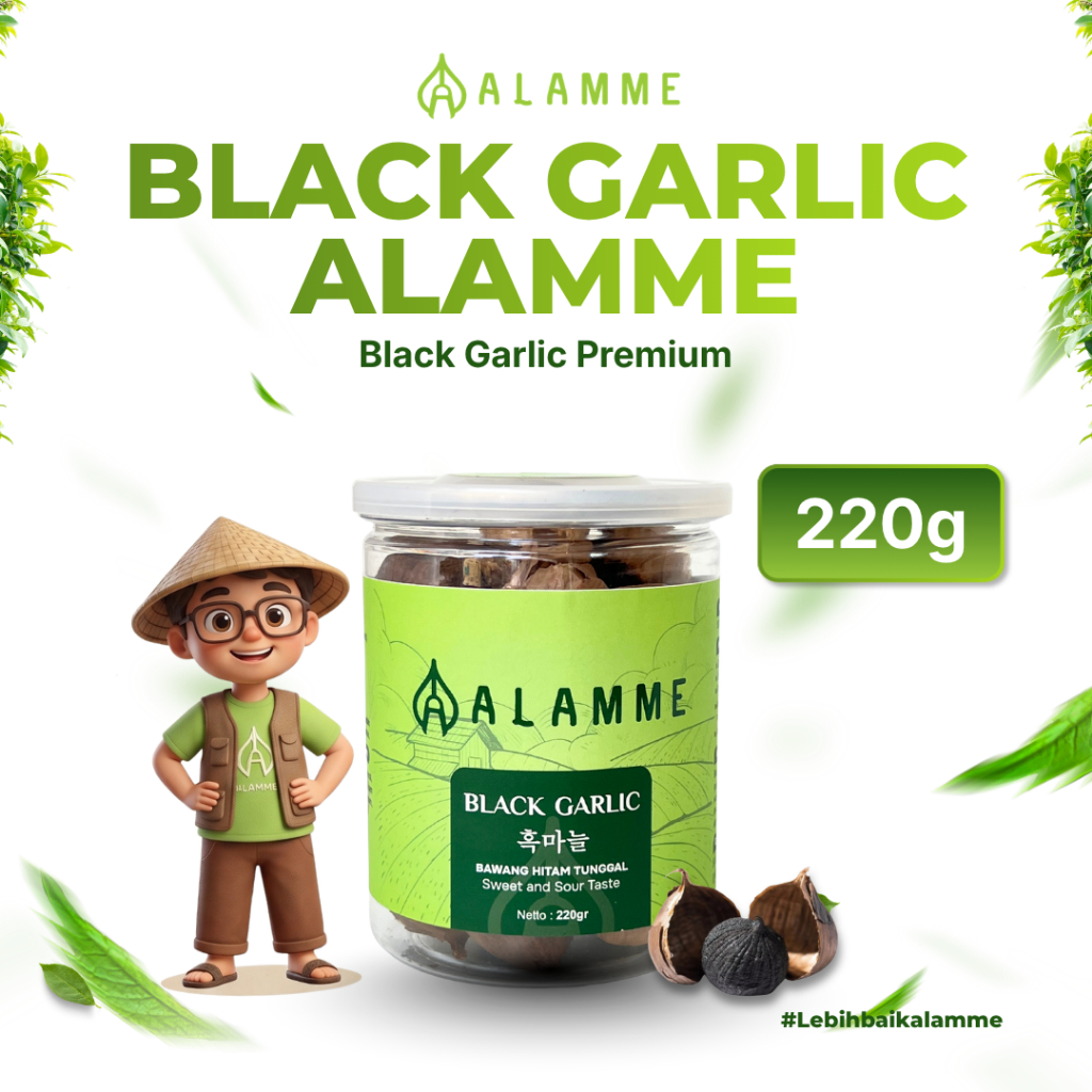 Alamme Black Garlic Bawang Hitam Tunggal Premium Alamme 220 Gram