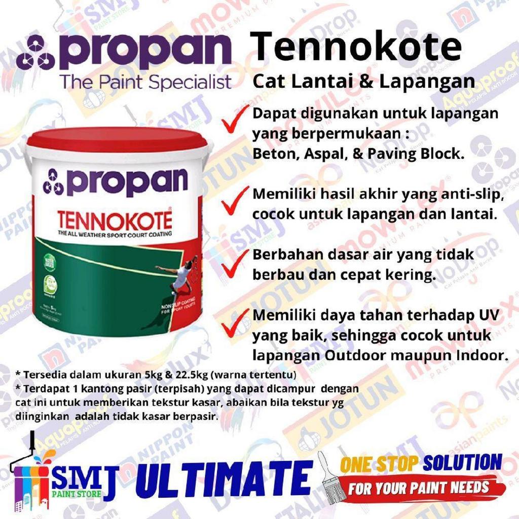 Cat Garis Marka Jalan Lapangan Beton Aspal Paving PROPAN TENNOKOTE HIJAU MERAH DAN WARNA LAIN 25 KG 